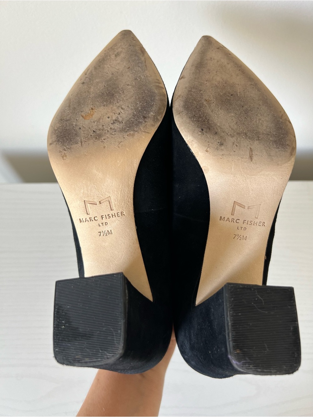 Marc Fisher LTD Zala Black Suede Pointed Toe Pumps 7.5 - Picture 5 of 11